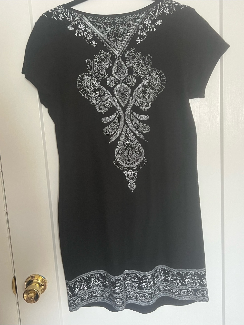 VENUS Black Dress with Metallic Embellished and Embroidered Floral Design